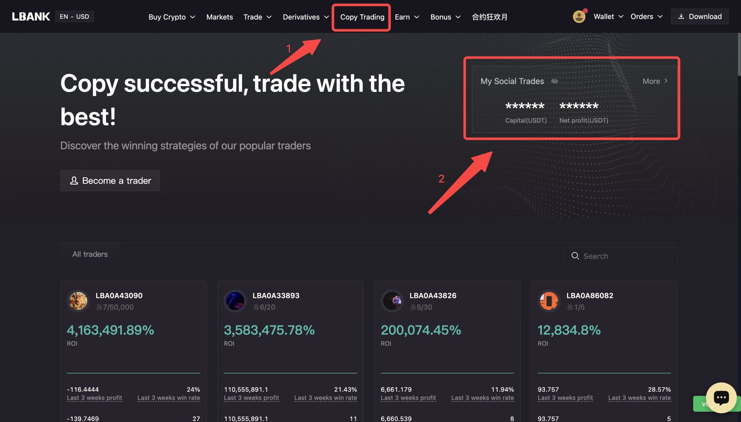 آموزش کپی ترید در صرافی LBank نگاهی به Copy Trade
