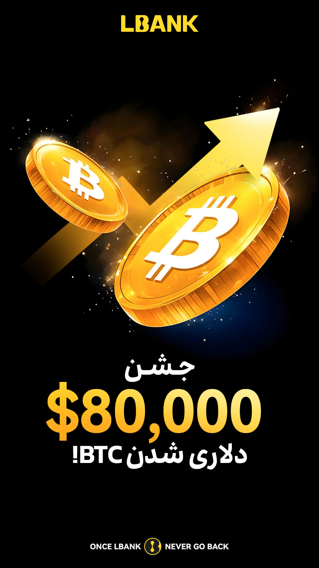 جشن 80 هزار دلاری بیت کوین در صرافی LBank